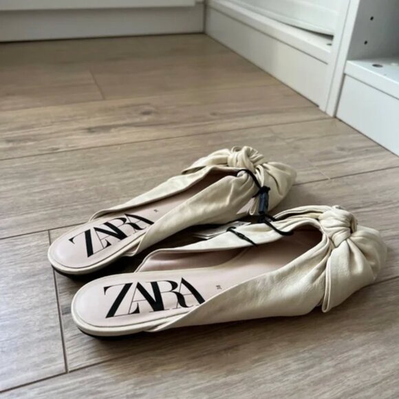 Zara Flat Leather Shoes with Ties EUR 38 - Picture 12 of 15
